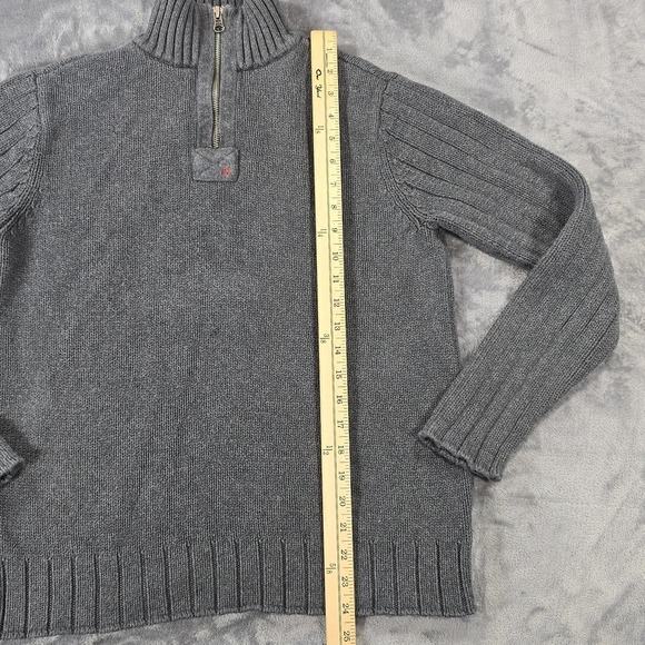 Polo Jeans Co Ralph Lauren 1/4 Zip Pullover Mens M Gray Knit Casual Sweater - Picture 8 of 9